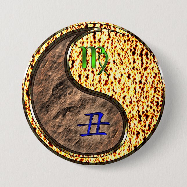 Virgo & Fire Ox Button (Front)