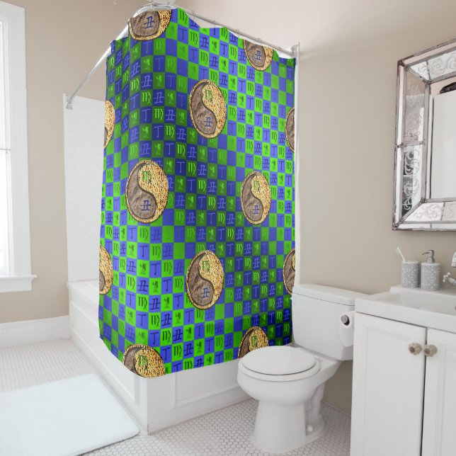 Virgo & Fire Ox Shower Curtain (In Situ)