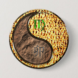 Virgo & Fire Rabbit Button