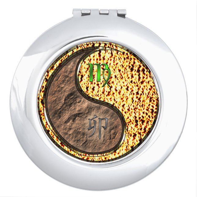 Virgo & Fire Rabbit Compact Mirror (Front)