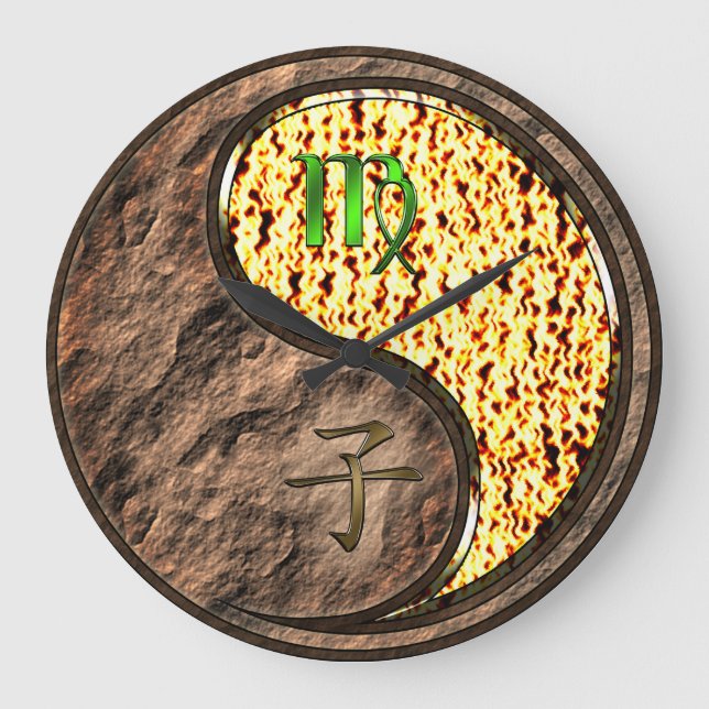 Virgo & Fire Rat Large Clock (Front)