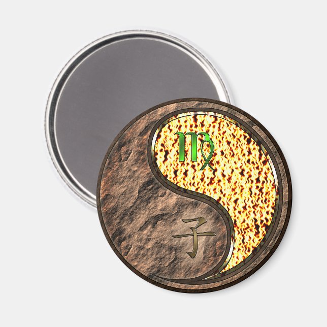 Virgo & Fire Rat Magnet (Front/Back)