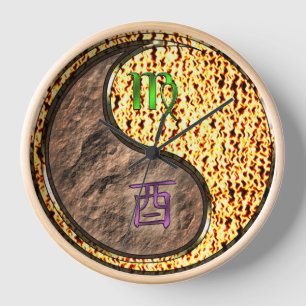 Virgo & Fire Rooster Clock