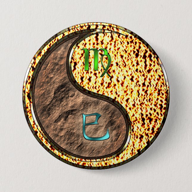 Virgo & Fire Snake Button (Front)