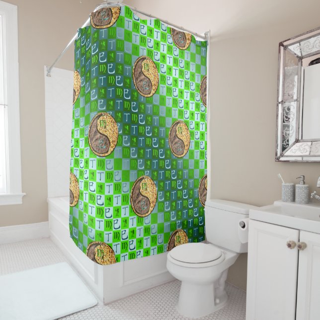 Virgo & Fire Snake Shower Curtain (In Situ)