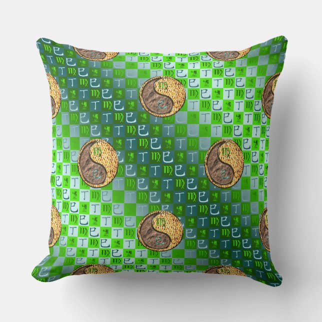 Virgo & Fire Snake Throw Pillow (Front)