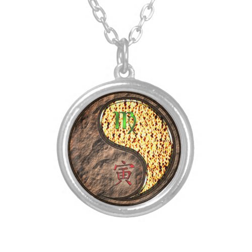 Virgo Fire Tiger Silver Plated Necklace
