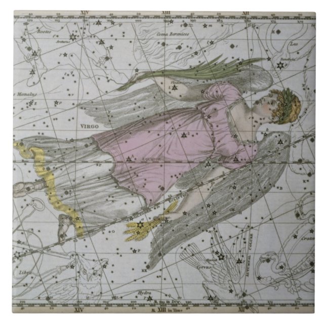 Virgo, from 'A Celestial Atlas', pub. in 1822 (col Ceramic Tile (Front)