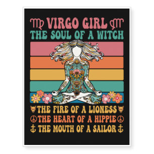 Virgo Girl Astrology Sign Temporary Tattoos