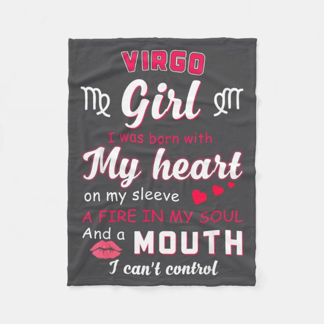 Virgo Girl Funny Quote With Zodiac Sign Birthday I Fleece Blanket (Front)
