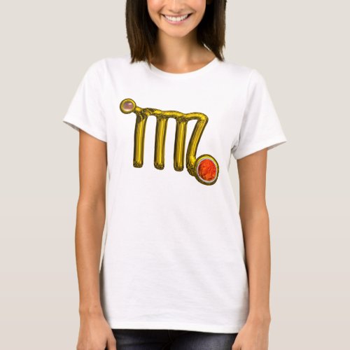 VIRGO  GOLD GREY ORANGE AGATE ZODIAC SIGN JEWEL T_Shirt