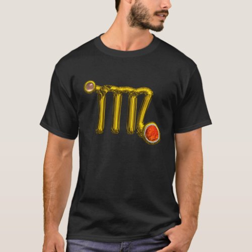 VIRGO  GOLD GREY ORANGE AGATE ZODIAC SIGN JEWEL T_Shirt