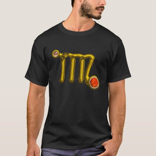 VIRGO / GOLD ,GREY ORANGE AGATE ZODIAC SIGN JEWEL T-Shirt