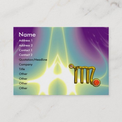 VIRGO ,agate bright vibrant blue purple yellow Business Cards