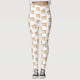 Virgo Gold Zodiac Astrology Sign Leggings