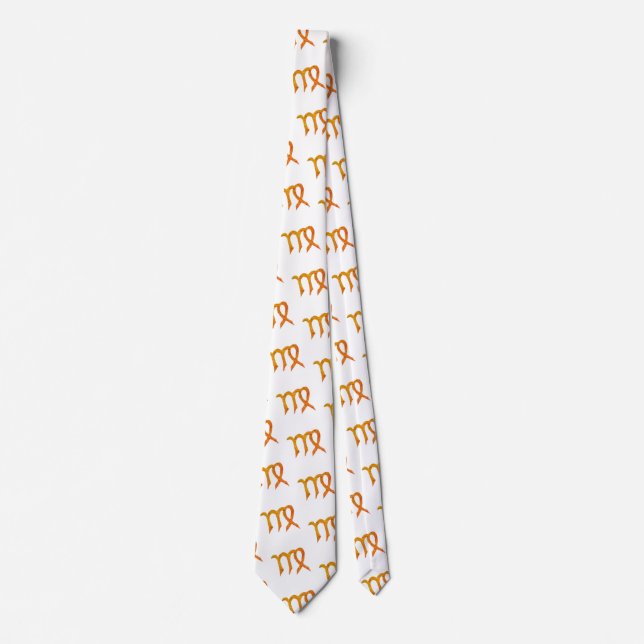 Virgo Gold Zodiac Astrology Sign Neck Tie (Front)