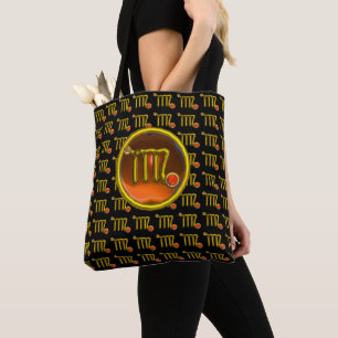 VIRGO GOLD ZODIAC BIRTHDAY JEWELS TOTE BAG