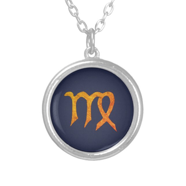 Virgo Golden Zodiac Sign  Necklace (Front)