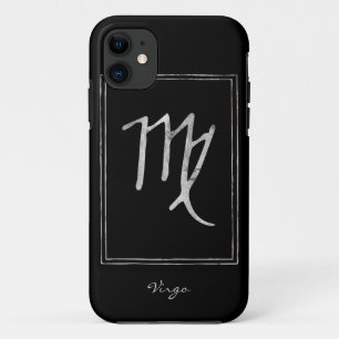 Virgo hammered silver stylized astrology zodiac iPhone 11 case