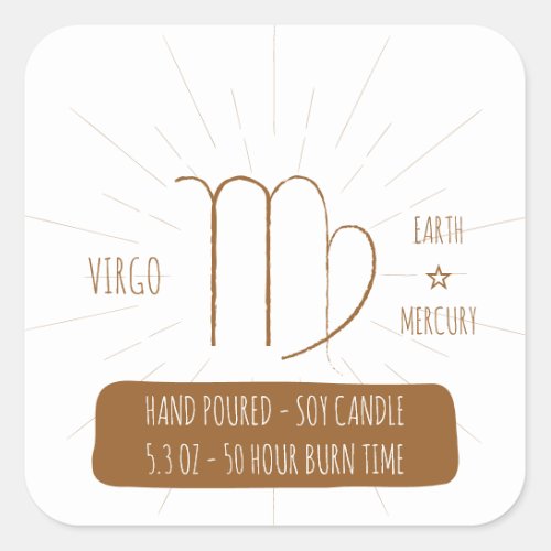 Virgo hand Poured Soy Candle Label