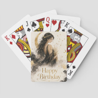 Virgo Happy Birthday Watercolor Design Poker Cards
