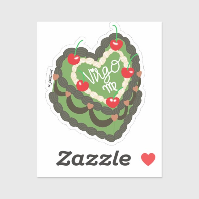 Virgo Heart Cake Sticker (Sheet)