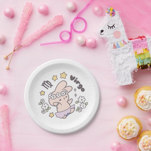 Virgo Loppi Tokki Bunny Zodiac Series Paper Plates