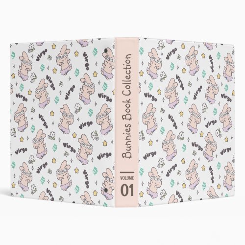 Virgo Loppi Tokki Bunny Zodiac Series Pattern 3 Ring Binder