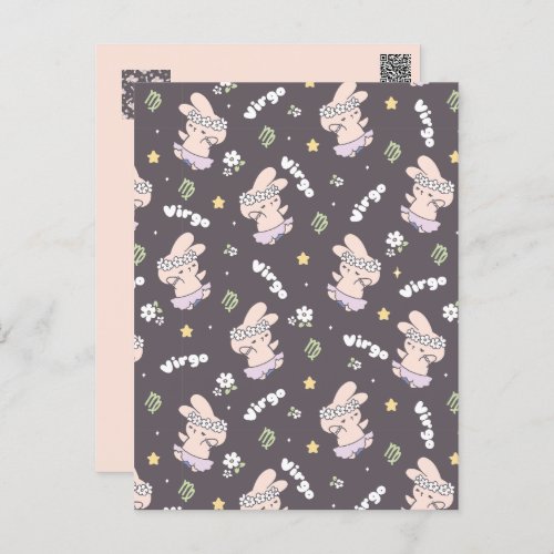 Virgo Loppi Tokki Bunny Zodiac Series Pattern II Postcard