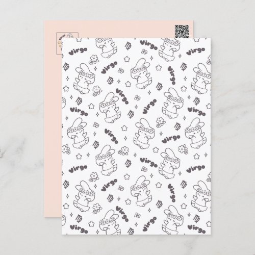 Virgo Loppi Tokki Bunny Zodiac Series Pattern III Postcard