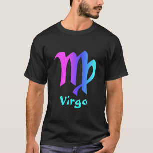 Virgo Magenta Blue Aqua Zodiac Sign T-Shirt