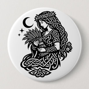 Virgo Maiden Sigil — Earthbound Zodiac Inkwork Button