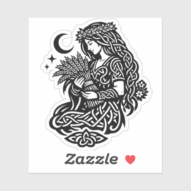 Virgo Maiden Sigil — Earthbound Zodiac Inkwork Sticker (Sheet)