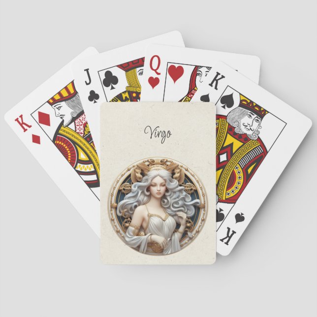 Virgo Maiden Zodiac Minimalist  Poker Cards (Back)