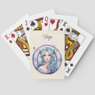Virgo Maiden Zodiac Watercolor Poker Cards
