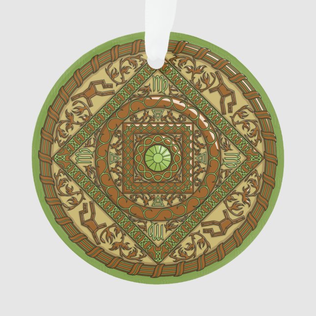 Virgo Mandala Acrylic Ornament (Front)