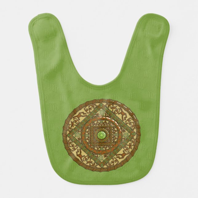 Virgo Mandala Baby Bib (Front)