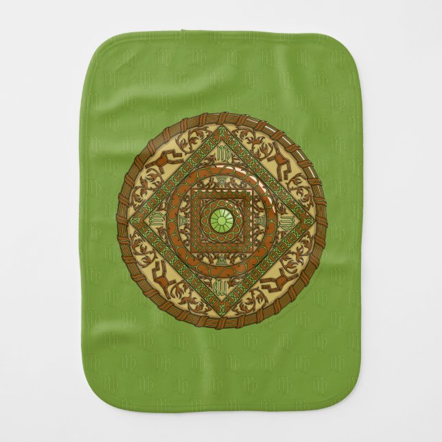Virgo Mandala Burp Cloth (Front)