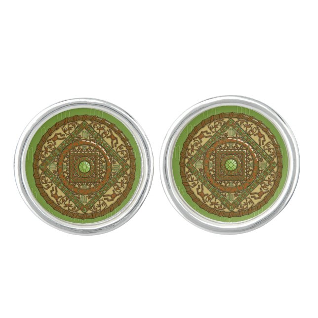 Virgo Mandala Cufflinks (Front)