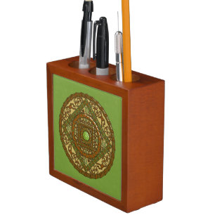 Virgo Mandala Desk Organizer
