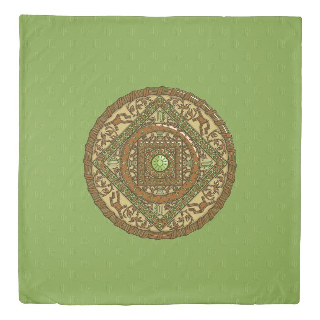 Virgo Mandala Duvet Cover (Front)