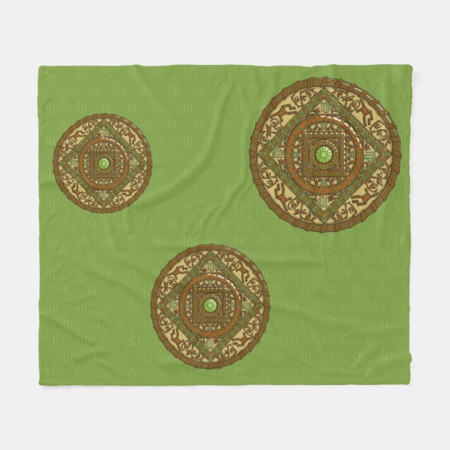 Virgo Mandala Fleece Blanket (Front (Horizontal))