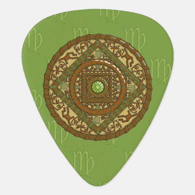 Virgo Mandala Guitar Pick (Front)