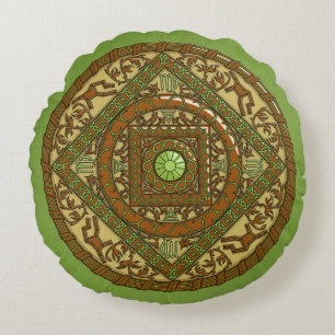 Virgo Mandala Round Pillow
