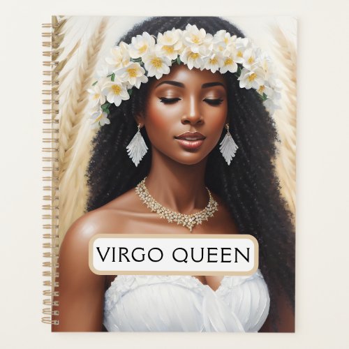 Virgo Melanin Queen Black Woman Zodiac Planner