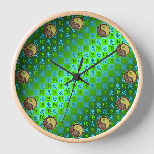 Virgo & Metal Dog Clock (Front)