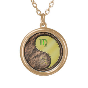 Virgo & Metal Dragon Gold Plated Necklace