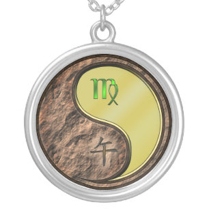 Virgo & Metal Horse Silver Plated Necklace