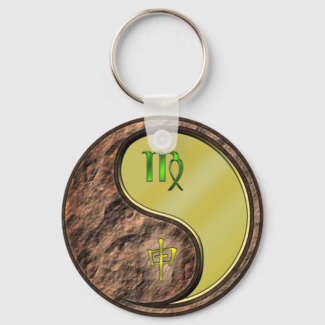 Virgo & Metal Monkey Keychain (Front)