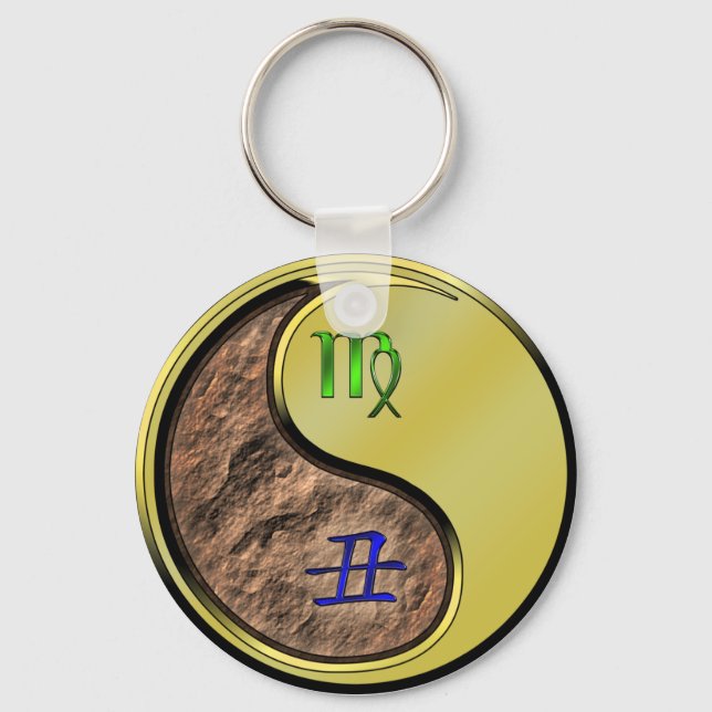 Virgo & Metal Ox Keychain (Front)
